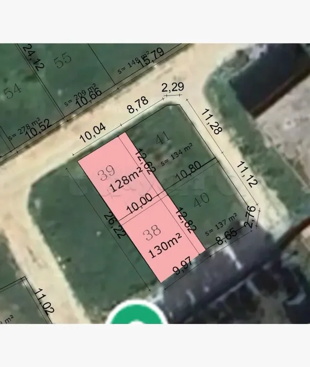 Vente de divers lots de diveses surfaces dans lotissement titré