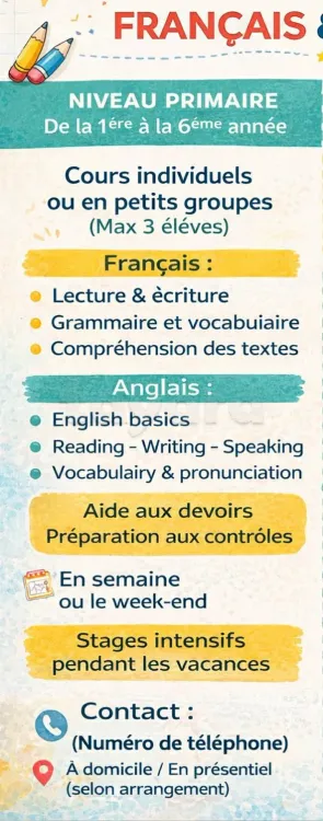 Amélioration de niveau en français et en anglais