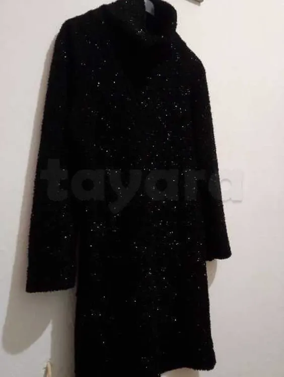 Robe Soirée noir courte Maille Scintillante