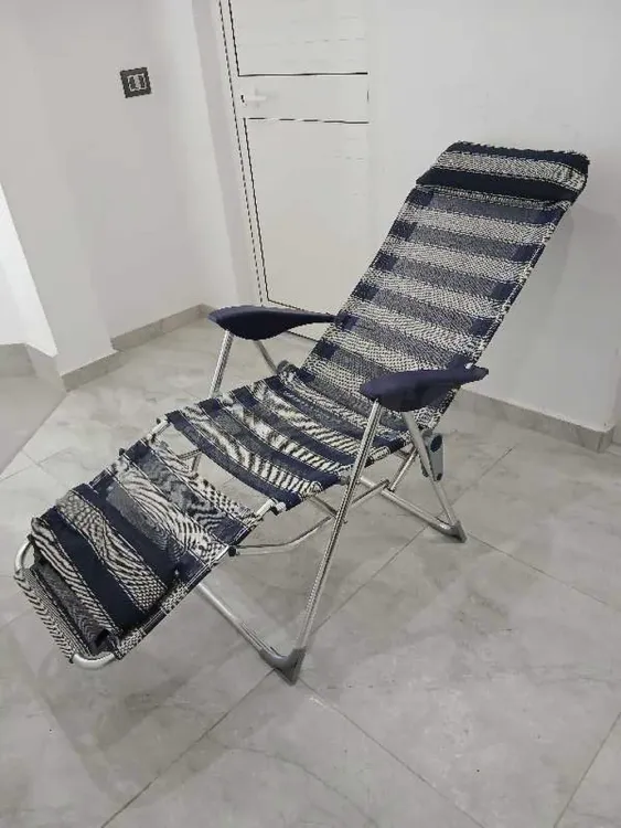 chaise longue pliable réglable cadre aluminium importé