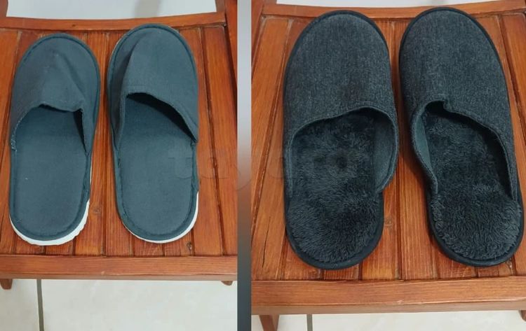 Des claquettes en coton neuves