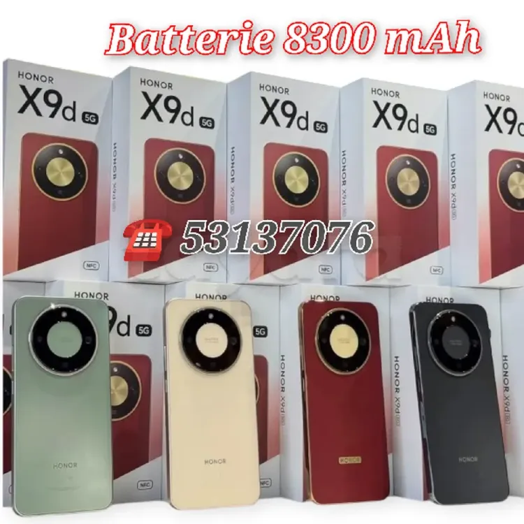 Honor X9d 12/256 5G Cacheté validé✔️
Batterie 8300 mAh
☎️53137076