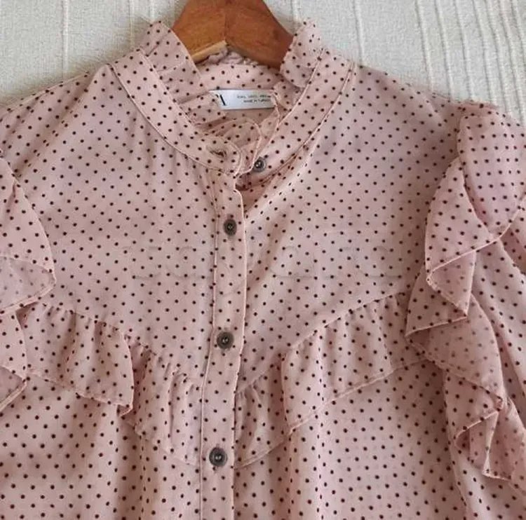 Chemise ZARA Rose à Pois
