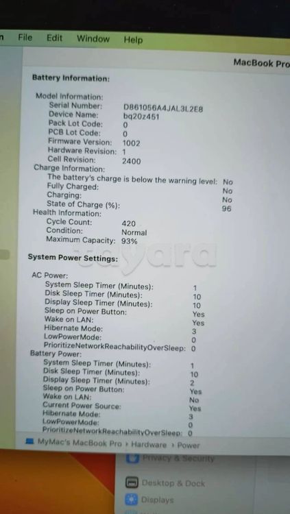 MAC Disque NVME firewall clavier ecran