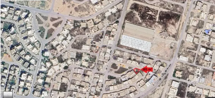 Terrain de 184 m² à Borj Cedria