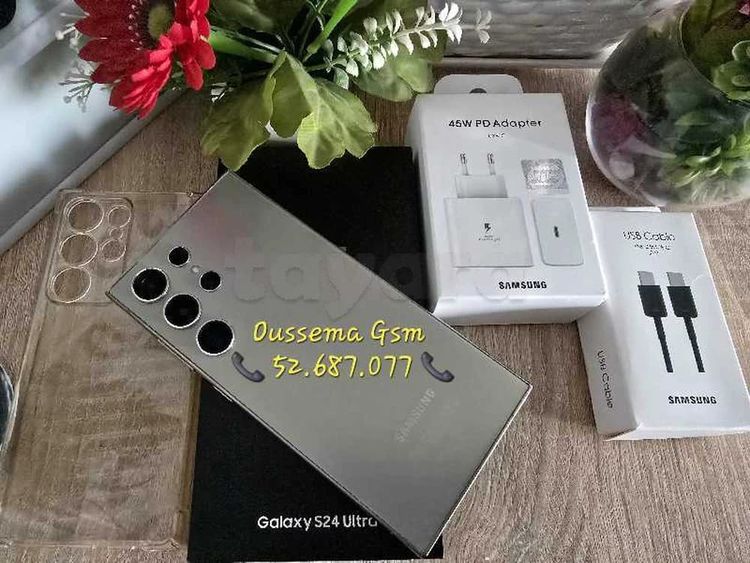 Samsung Galaxy S24 Ultra 5G
(256go&12Ram) état neuf
Tél:52.687.077