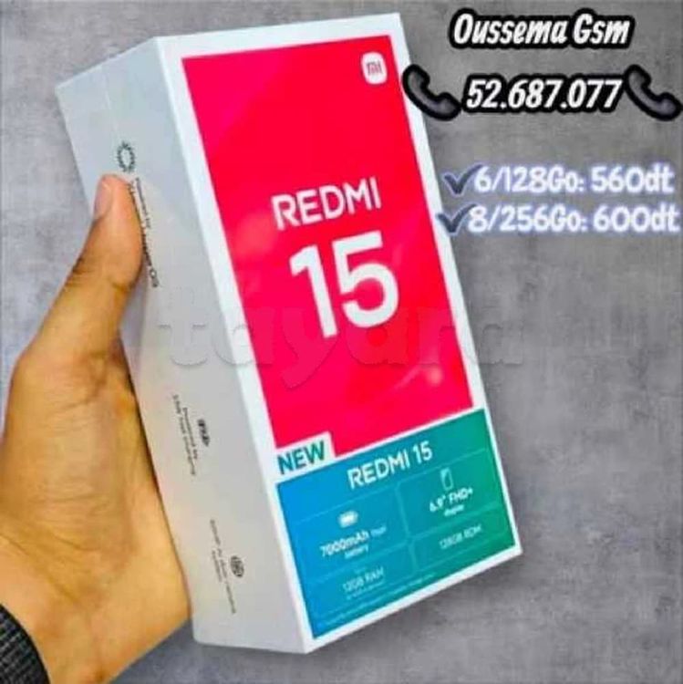 Xiaomi Redmi 15 Neuf cacheté sous blister 
Tél:52687077