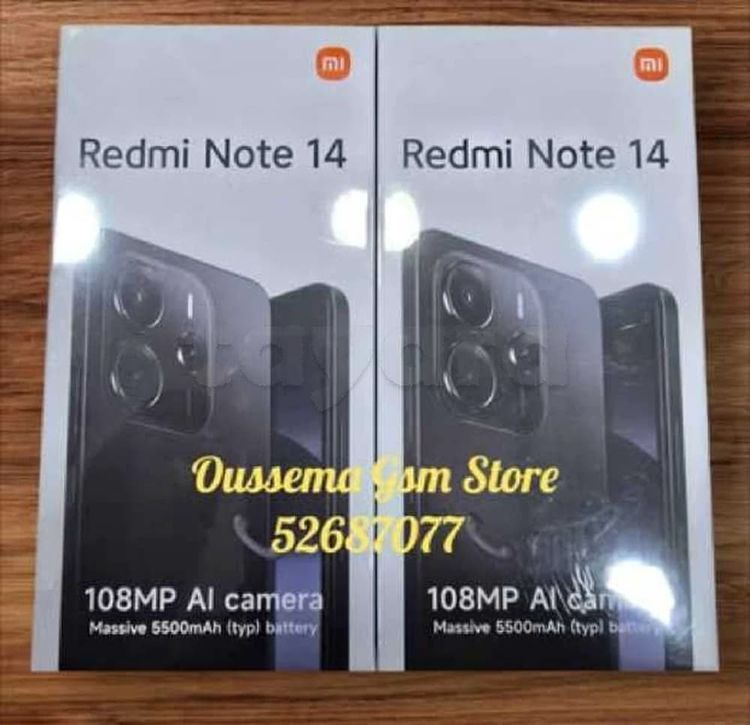 Xiaomi Redmi Note 14 Neuf cacheté Sous blister 📞Tél:52.687.077