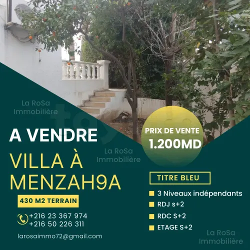🏠A vendre une ville sur 3 niveaux indépendants à Menzah9A🏠