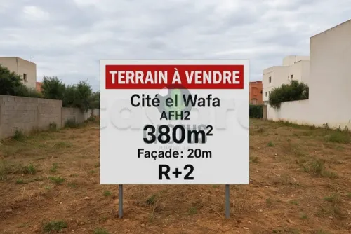 À vendre terrain de 380m² à Cité El Wafa, Nabeul.