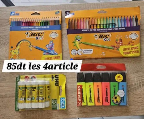 lot de 24FEUTRE 24 crayon 9 stic uhu 6 stabilot