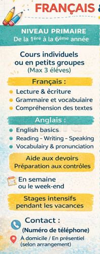Amélioration de niveau en français et en anglais