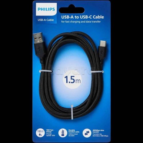 Cable de Charge USB-A -> Type C Philips Original