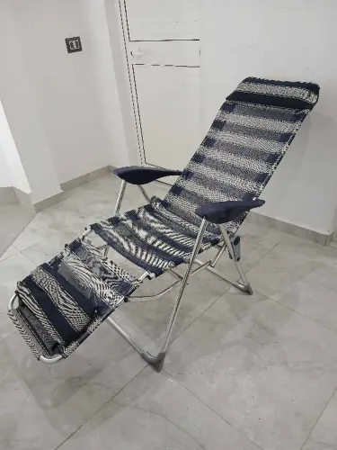 chaise longue pliable réglable cadre aluminium importé