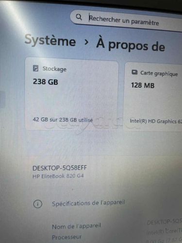 PC portable i5 - 7e - importé excellent état 800 dt.