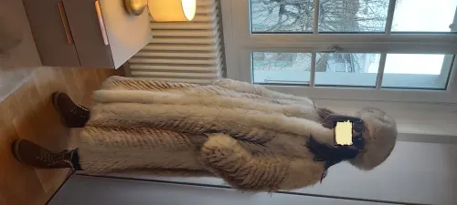 Manteau Femme Fourrure Renard argenté