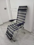 chaise longue pliable réglable cadre aluminium importé