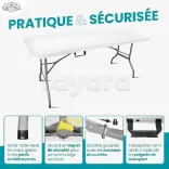 nouveau Table pliable Dimensions 180/70 importé