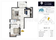 À vendre – Appartement S+1 au 2 éme  étage avec terrasse à Kélibia, à deux pas de la plage