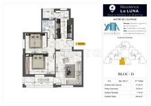 A vendre – Appartement S+2 au 2 éme étage avec terrasse à Kélibia, à deux pas de la plage