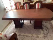 table et six chaises  bois iroko