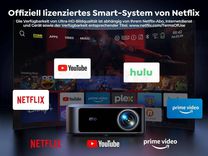 Projecteur Smart 4K, Licence Officielle Netflix, Dolby Audio, 1300 ANSI, Auto focus & Bluetooth 5.2
