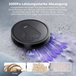 Robot aspirateur avec fonction serpillère 3 en 1, Aspirateur robot avec 2 brosses, puissance d’aspiration de 3000 PA cacheté avec facture