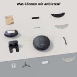 Robot aspirateur avec fonction serpillère 3 en 1, Aspirateur robot avec 2 brosses, puissance d’aspiration de 3000 PA cacheté avec facture